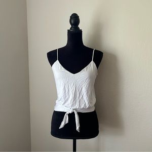 White Tie Crop Top